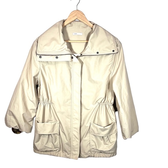 Vince Windbreaker Utility Cinched Waist Jacket 3/4 Sleeve Size Small - Picture 4 of 9